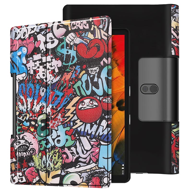 Cover For Lenovo Yoga smart tab 10.1 case YT-X705F Ultra thin PU Leather Stand Flip Case for Lenovo Yoga Tab 5 Case Coque: Graffiti