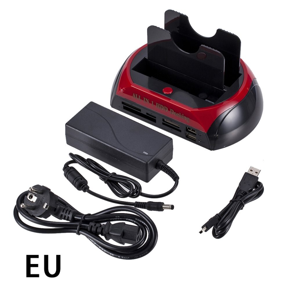 ONLENY Docking Station SATA IDE Dual USB 2.0 HDD Cloner Card Reader: EU