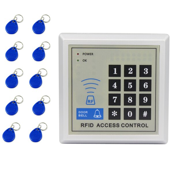 LUCKING DOOR RFID 13.56MHZ IC Access Control System Device Machine IC Card Security Proximity Entry Door Lock 450 user: x1 and 10 IC Keys