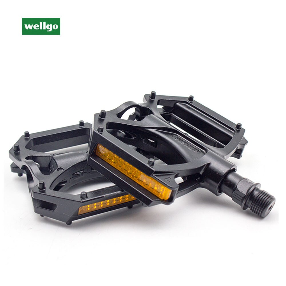 WELLGO – pédales de vtt M195 en alliage d&#39;aluminium, roulement 2DU, ultralégères, avec réflecteur