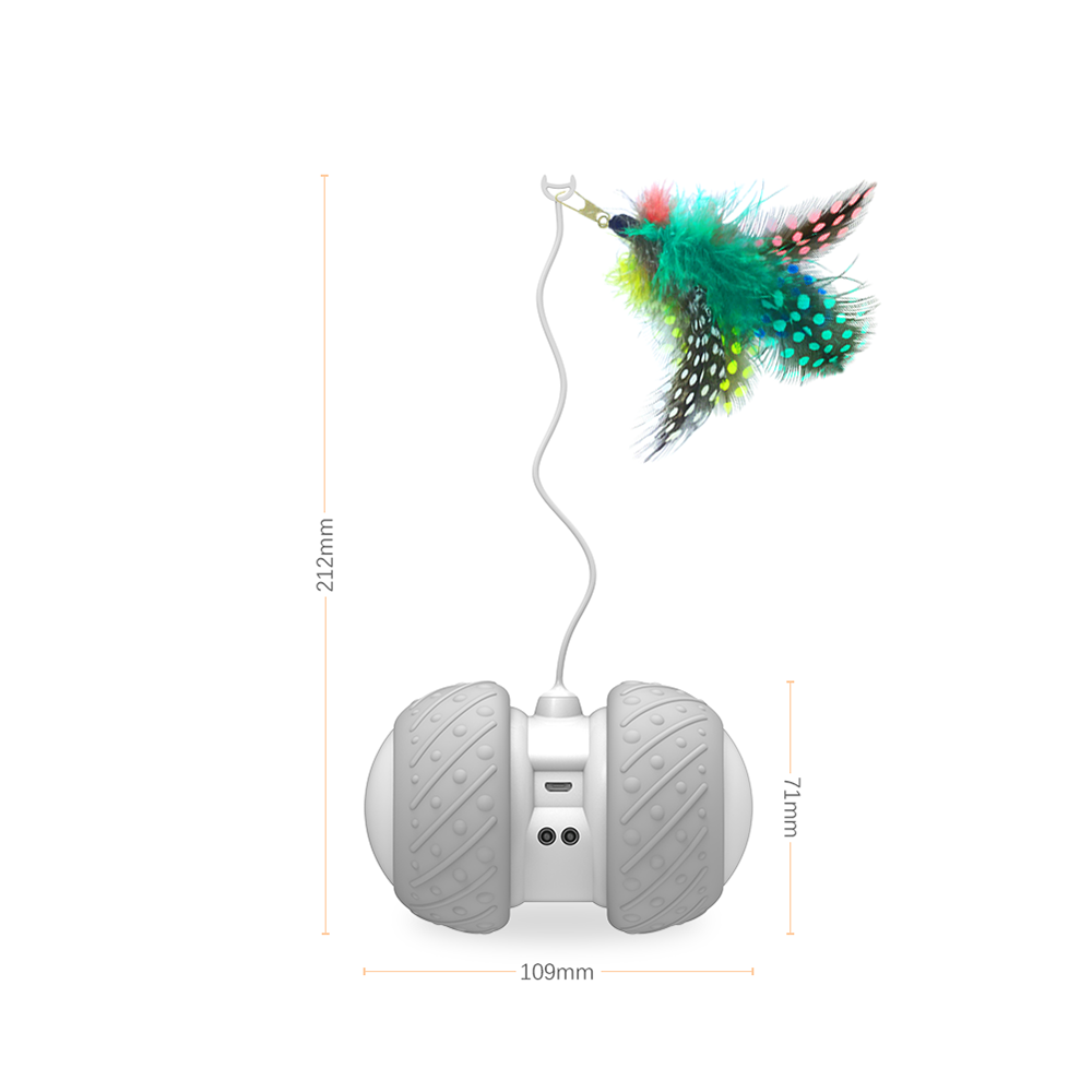 Juguete para gatos electrónico, Gato automático inteligente con ruedas LED, recargable, Flash, luz de colores, pegatina de gato