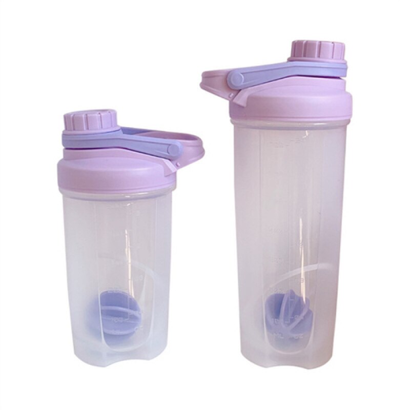 Taza de agua morada de gran capacidad, taza de plástico lista para usar a mano, bonita taza de Color puro transparente para estudiantes, taza de batido de verano: 501-500ml / Purple