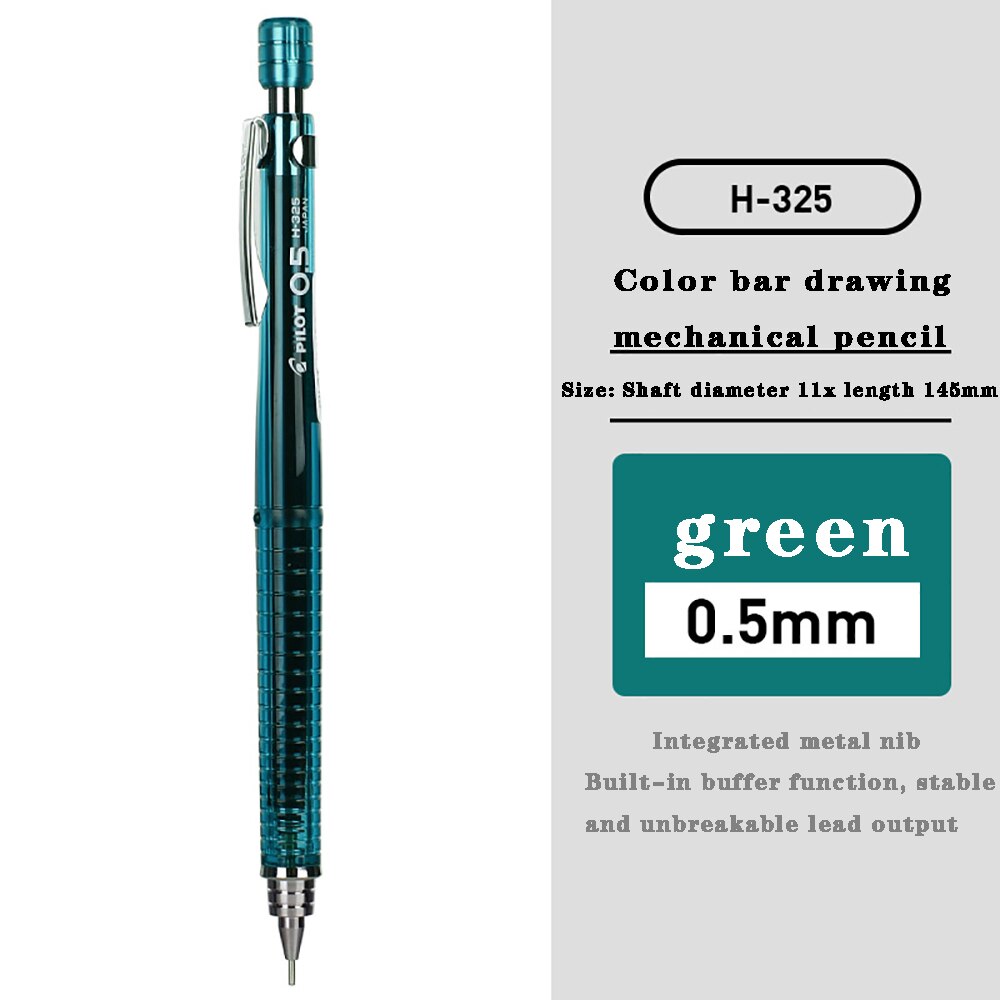 Pilot H-325 Mechanical Pencil 0.5 MM Pressure Stick Mechanical Pencil Anti-Fatigue Low Center Of Gravity Mechanical Pencil: Green