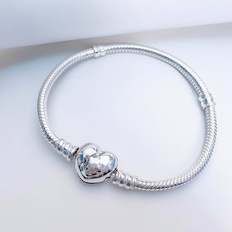 Pan Jia Yi Gu hart klassieke liefde hartvormige rose gouden ketting armband foundation liefde liefde gesp zilveren gesp: Imitation Rhodium Plated / 17 cm