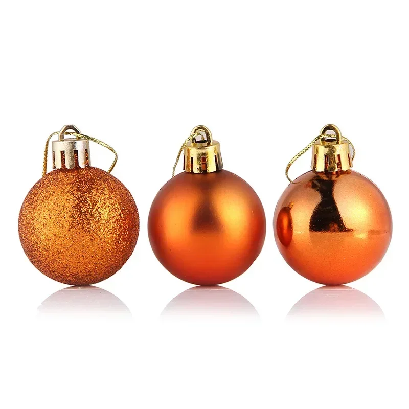 24pcs/Box Christmas Balls Christmas Tree Ornaments Christmas Decoration for Home Party Christmas Hanging Pendant Christmas Balls: Fluorescence Yellow / 4cm