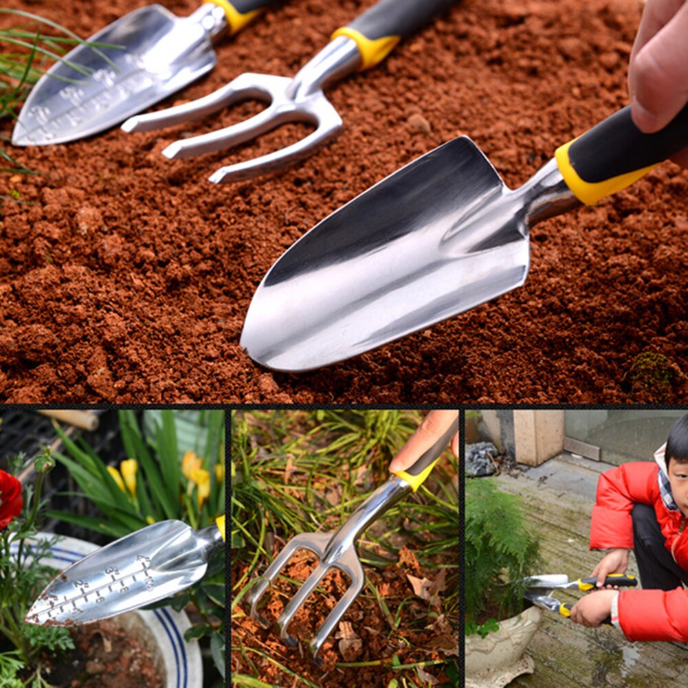 6 Piece Gardening Tools Set Including Trowel Transplanted Cultivator Weeder Weeding Fork Garden Tools with Heavy Duty Cast-al