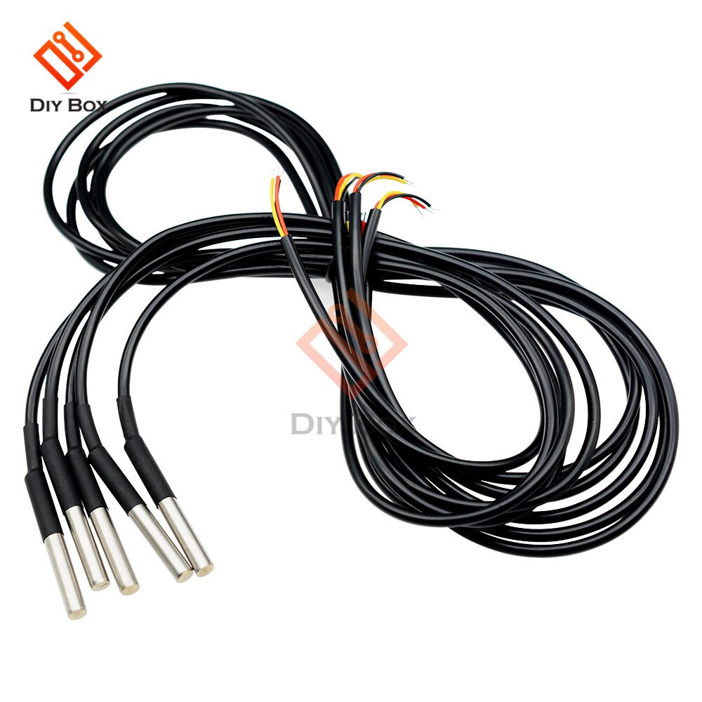 1m/2m/2.5m/3m ds18b20 à prova dntc água digital sensor de temperatura sonda ntc termistor cabo térmico compatível de aço inoxidável: DS18B20 3M