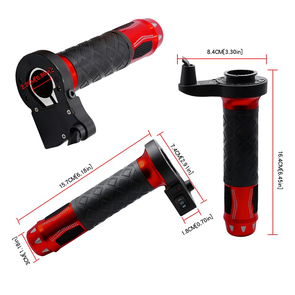 1 par 12v motorcykel elektrisk varmehåndtag greb aluminiumslegering universal justerbart temperaturhåndtag til atv motorcykel