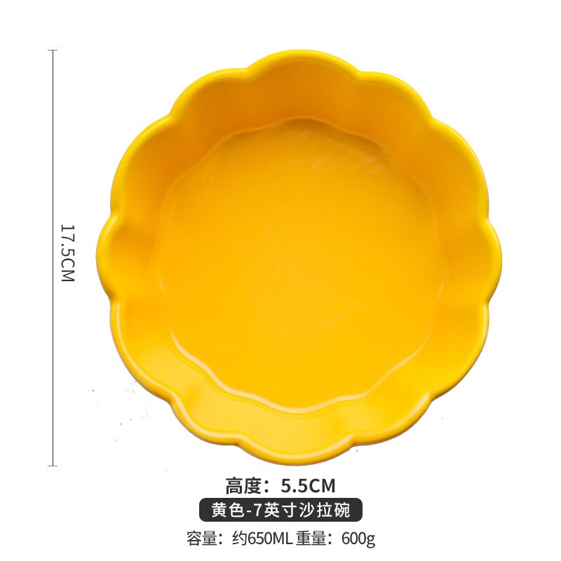 Ceramic Salad Bowl Net Red Cheese Baked Rice Baking Baking Bowl Fruit Dessert Home: Auburn
