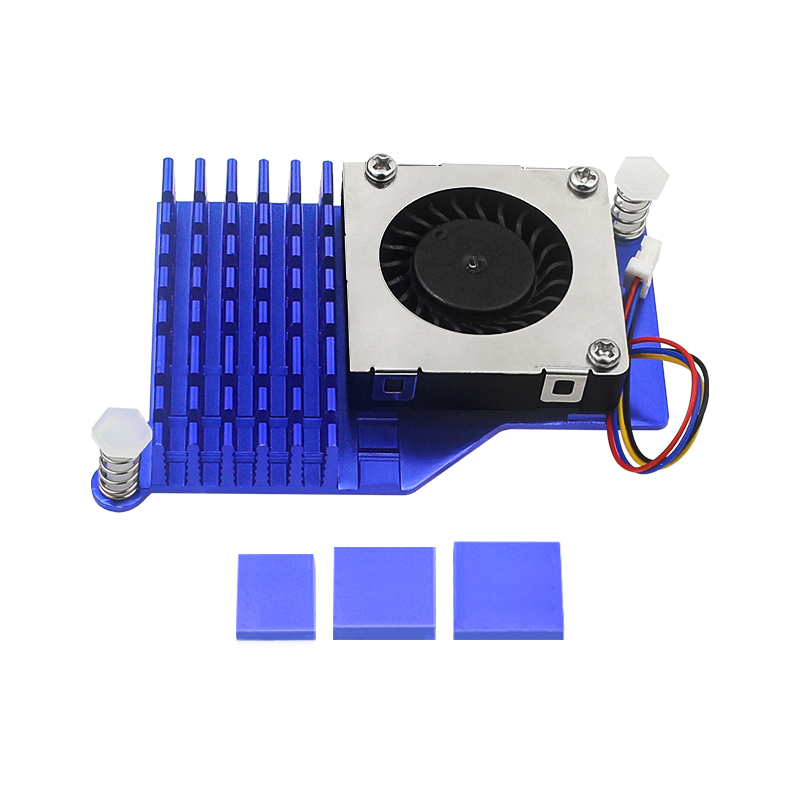Raspberry Pi 5 Active Cooler Aluminum Heatsink PWM Speed Adjustable Fan Black Silver Blue Cooling Radiator for RPI 5 Pi5: WHITE