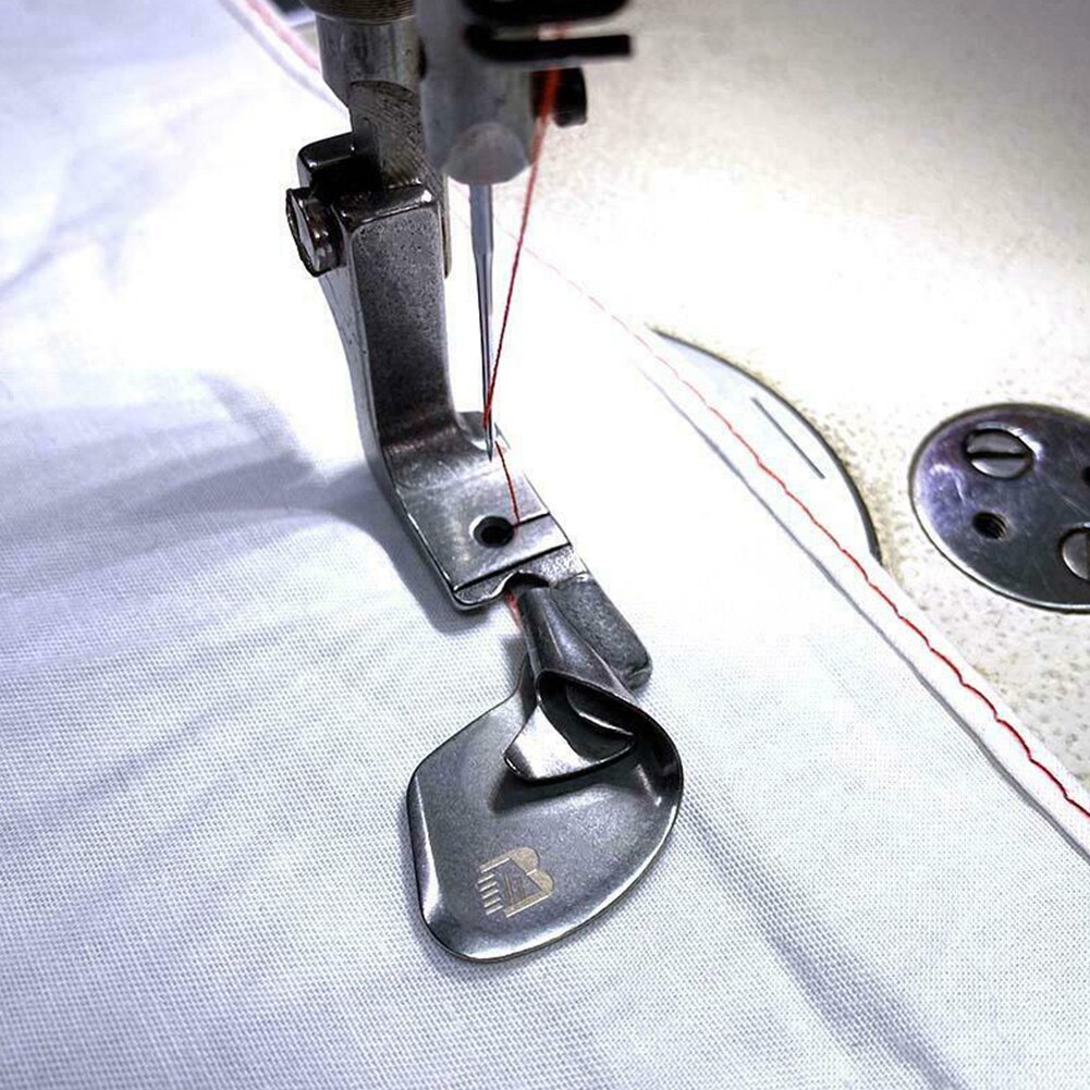 1 PC Crimping Presser Foot Folding Sewing Machine 1/8 3/16 3/8 Steel Working Foot Universal For Dress Skirt Rolled Hem Presser