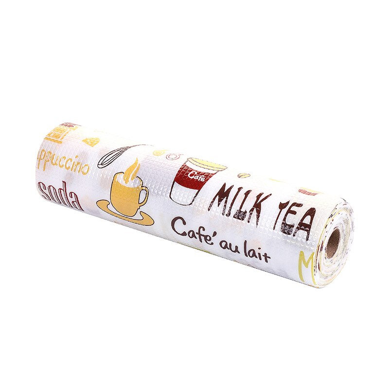 1 Roll Kitchen Table Mat Sticker Drawers Cabinet Shelf Liners Flamingo Cupboard Placemat Waterproof Oil proof Shoes Cabinet Mat: Tableware red / 200x45cm