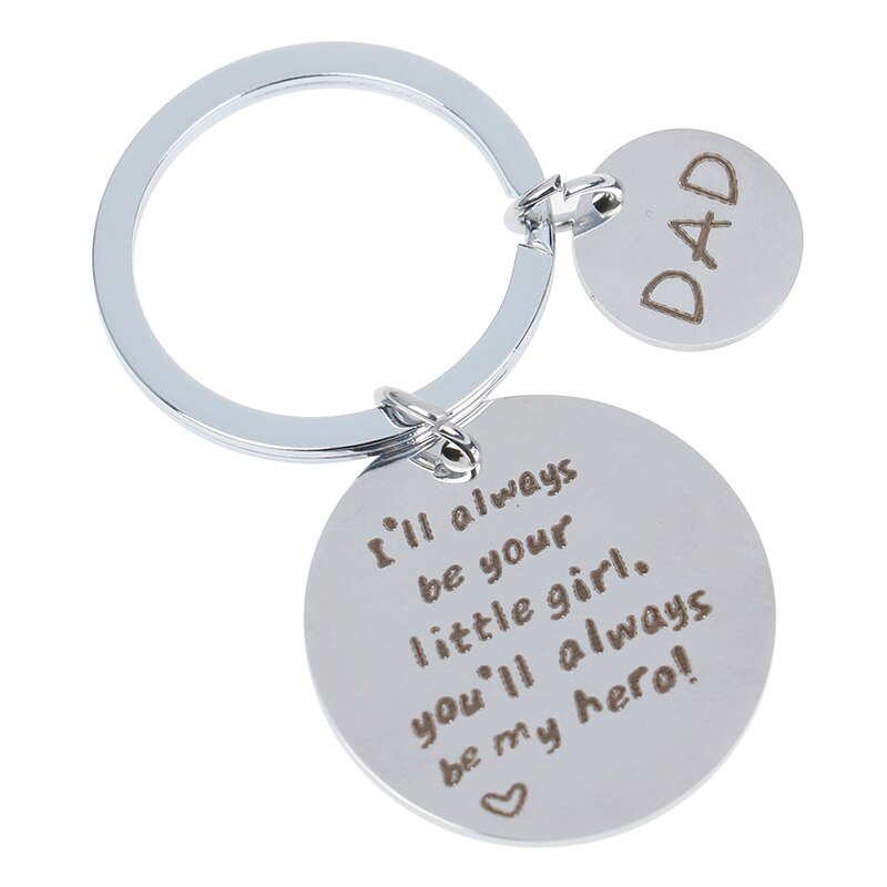 Vatertag Keychain ICH werden immer ihr kleines mädchen, Sie werden immer mein Held! Legierung Keychain Familie Schlüsselring Für Papa