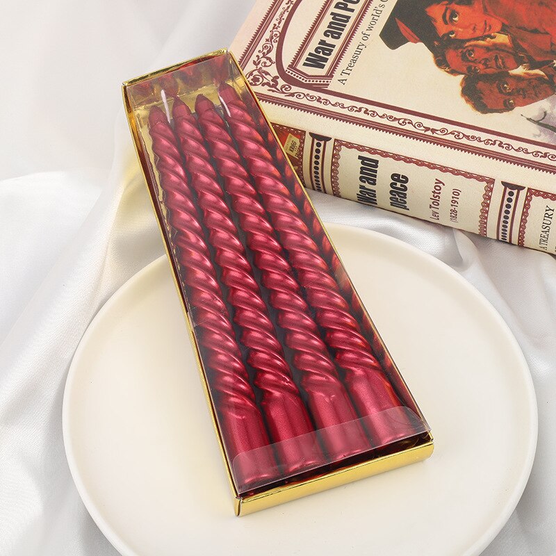 Metalen Kandelaar 5 Armen Kandelaar 26Cm/10 &#39;&#39;Tall Kaarshouder Voor Formele Event Thuis Eettafel decor Bruiloft Middelpunt: Candle Red 4pcs