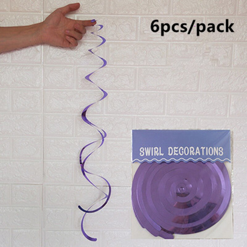 Lote de 6 unidades de guirnaldas de decoración en espiral de techo, feliz decoración para de primer cumpleaños, Bandera de Navidad para niños, niños y niñas: purple