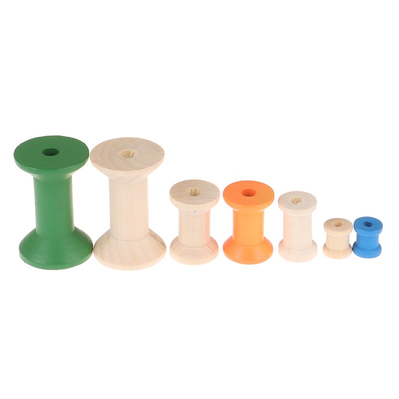 10 stuks/pak gemengde kleuren lege houten klossen handwerk klossen klossen garen naaigereedschap accessoires borduurwerk