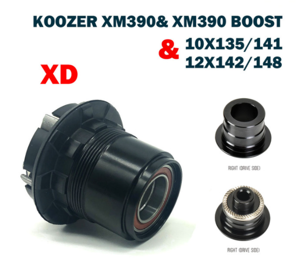 Koozer MTB Fahrrad Hub Schwungrad Körper, für XM390 Schub HG 8-11S 12 Geschwindigkeit XD Frau Freilauf Kassette Ende Kappe Körper 10x13 5/141,12x14 2/148: XD mit TA QR Deckel