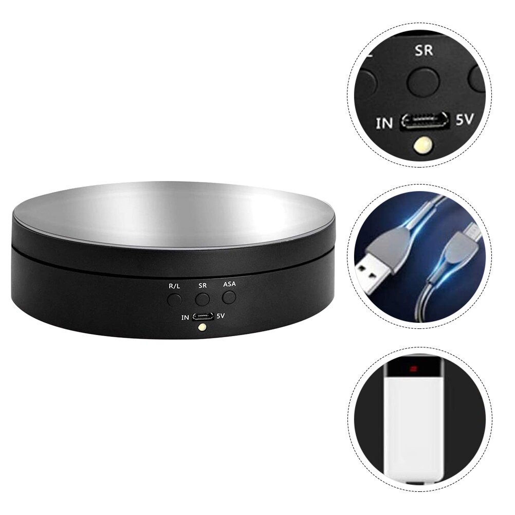 Durable Electric Rotating Display Motorized Turntable Display without Battery: Black