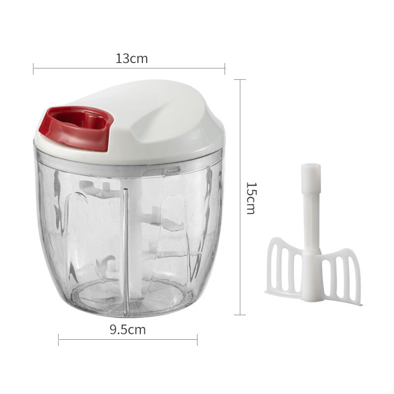 900Ml Stijl Multifunctionele Hoge Speedy Groente Fruit Twist Shredder Handmatige Vleesmolen Chopper Knoflook Cutter: 2021 white