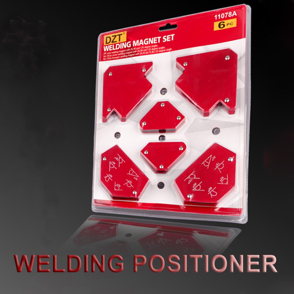 6Pcs Triangle Welding Magnets Welding Arrow 75lb/50lb/25lb Magnetic Fixed Angle Tool Tool 45/90/135 Degrees Welding Accessories