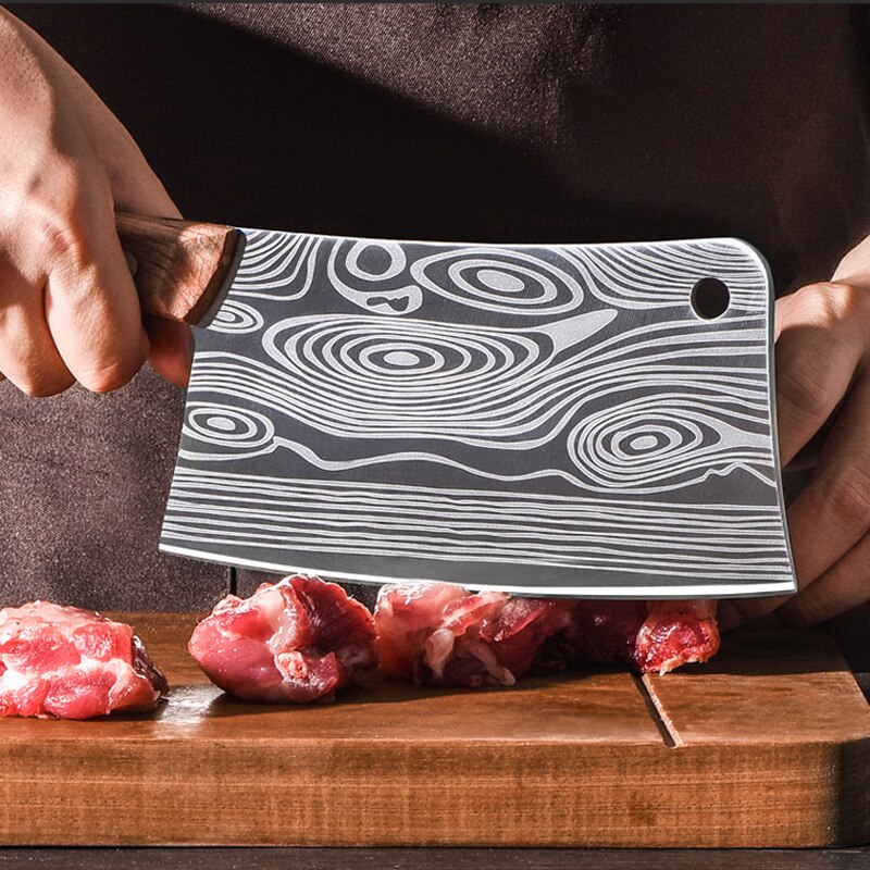 4CR13mov Stainless Steel Sell Meat Chopper Axe Chopping Big Bones Knife Manual Forging Kitchen Cooking Cut Meat Vegetable Tool