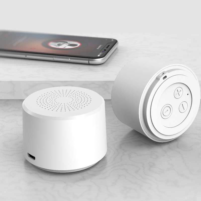 Round Portable Mini Wireless Bluetooth Speaker Subwoofer Smart Voice Control Portable Bluetooth Speaker 5 0