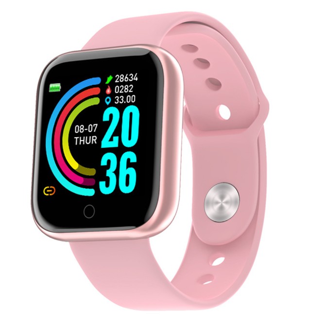 Montre intelligente femmes hommes couleur écran Bluetooth Smartwatch sport Fitness Tracker podomètre fréquence cardiaque tensiomètre: Rose