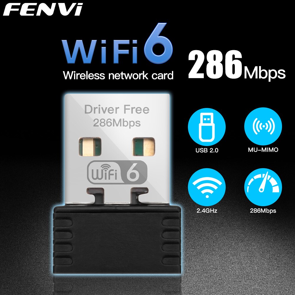 Wifi 6 Adapter ax286 netzwerk karte Mini usb dongle 2,4 ghz 802,11 ax Signal empfang für pc Laptop Fenster 7 10 11 treiber frei