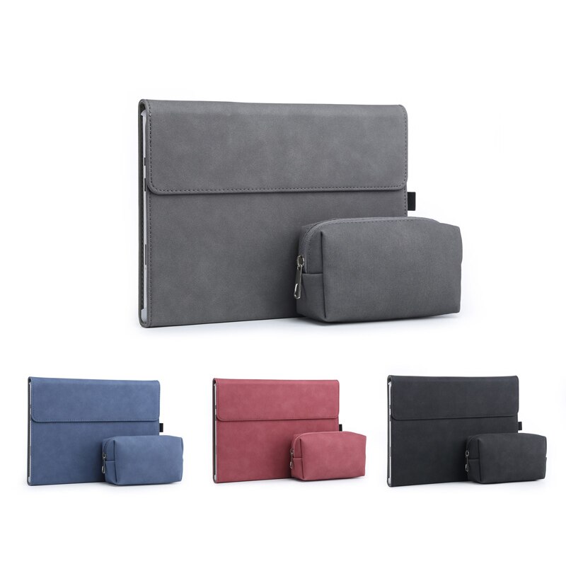 Flip Cover Sleeve Folio for Surface Pro 8 with Stand Holder Case Funda Women Men Solid Laptop Bag