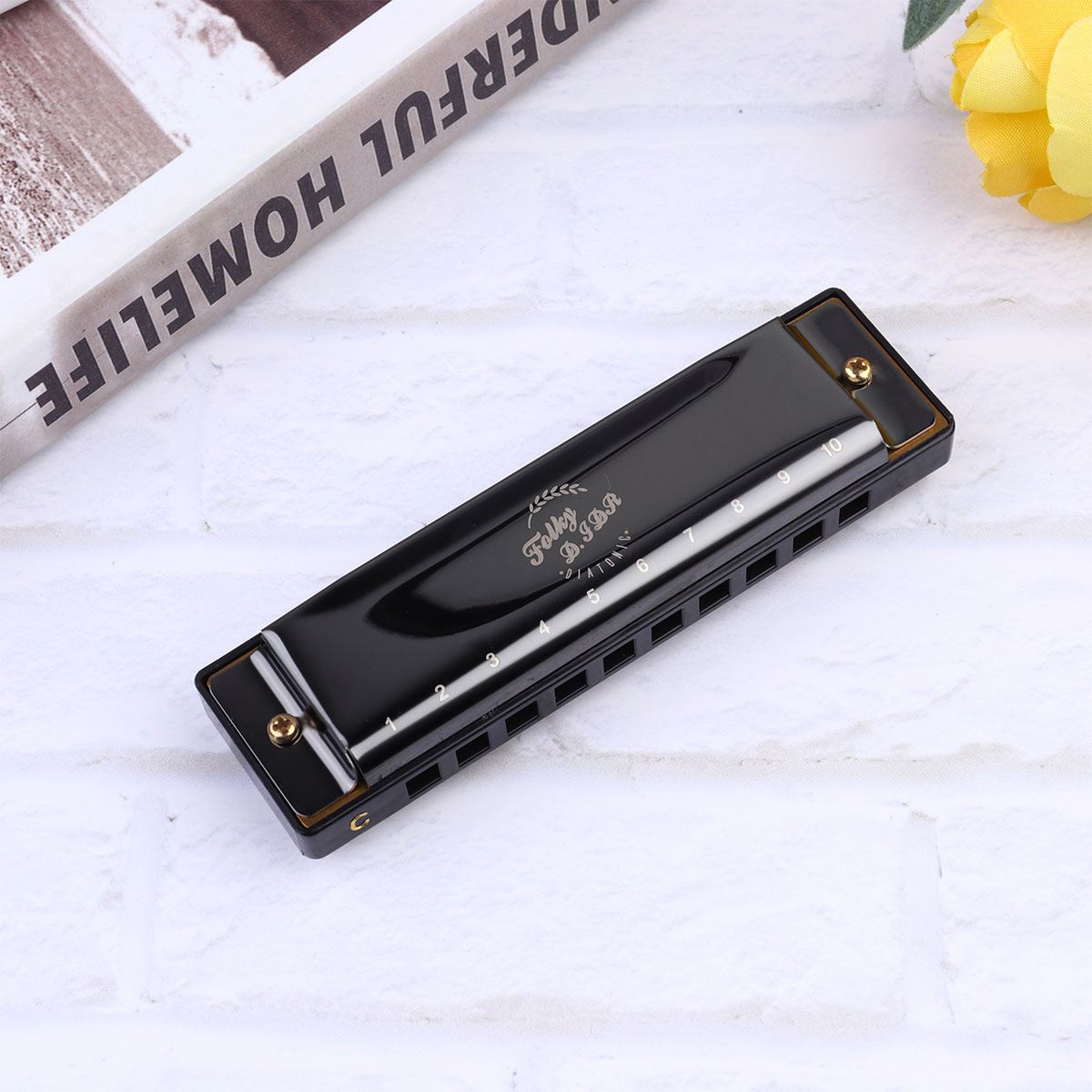 Armónica instrumento de música exquisito para estudiantes principiantes músicos (negro)