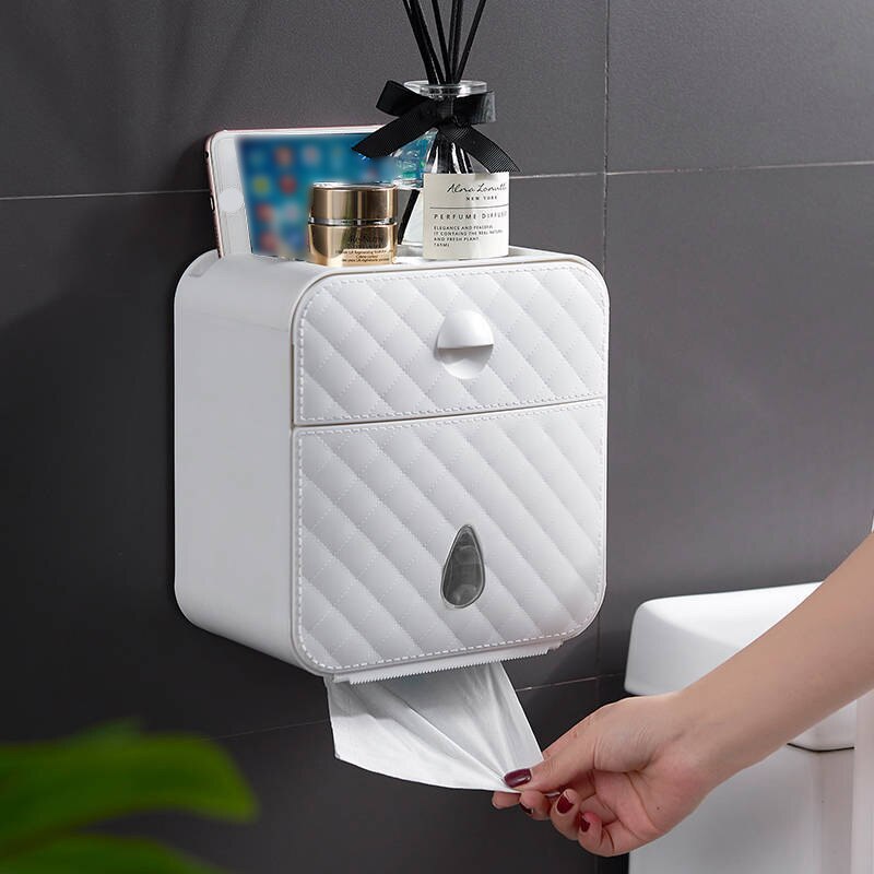 Toilet Tissue Box Punching-Free Roll Paper Case Toilet Paper Case Waterproof Toilet Paper Rack