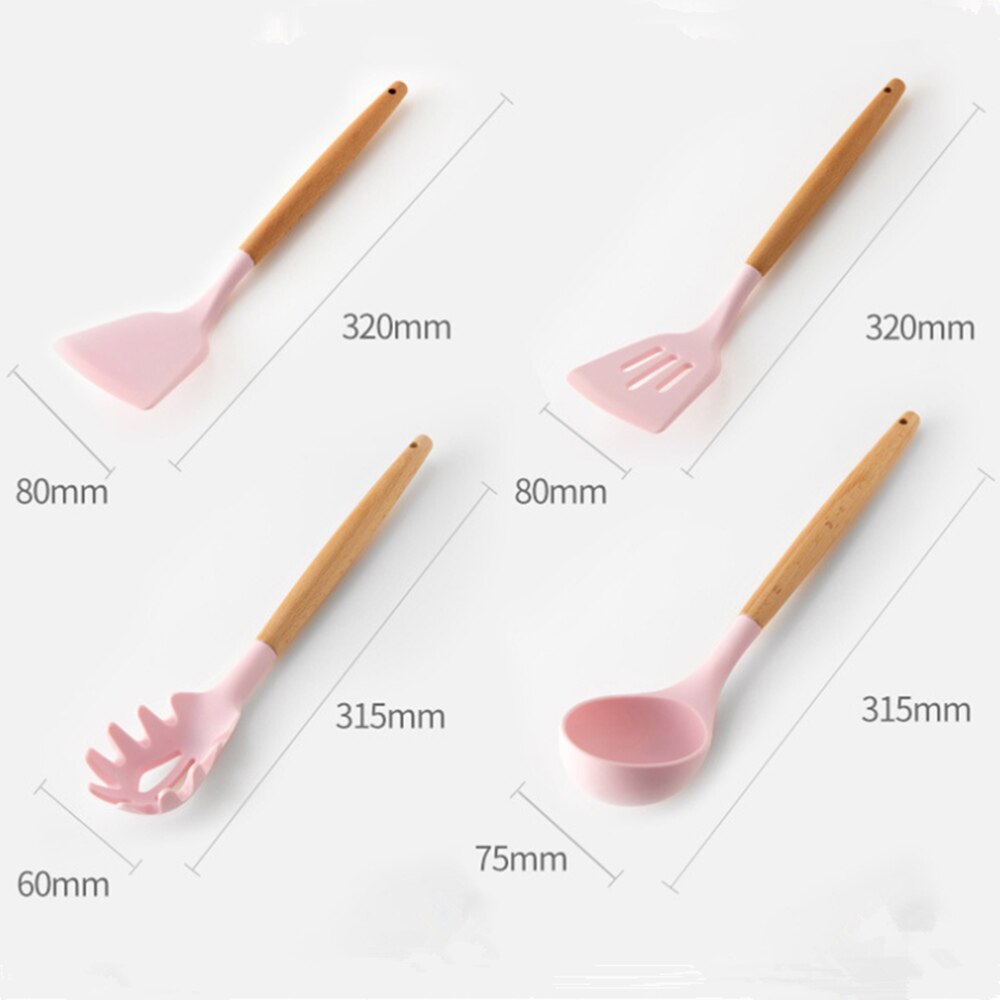 Juego de utensilios de silicona para cocina, espátula de silicona resistente al calor, utensilios de cocina, 22 Uds.