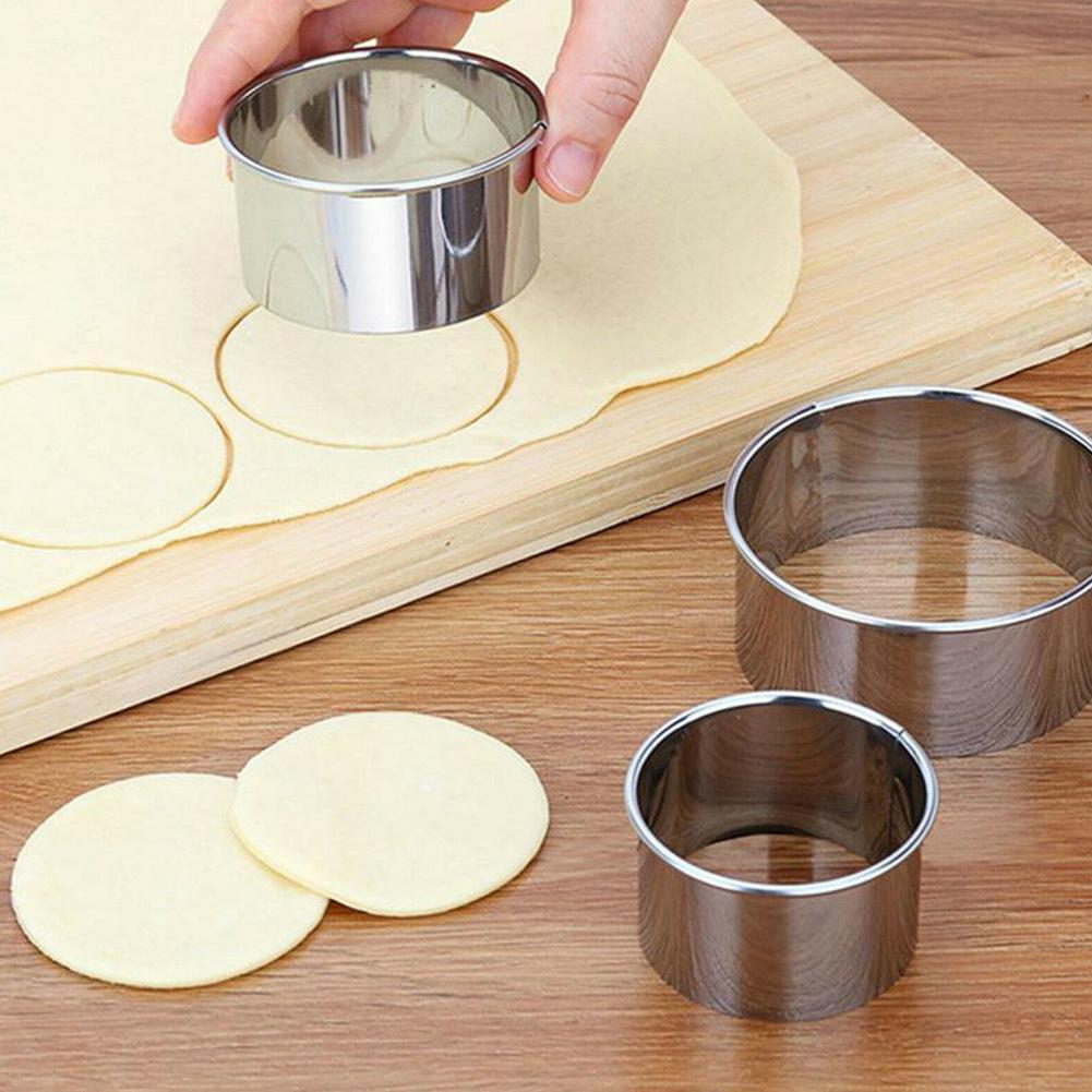 5 stks/set Ronde Rvs Cookie Cutters Fondant Bakken Cookie Biscuit Cutters Sandwich Cutters Cookie