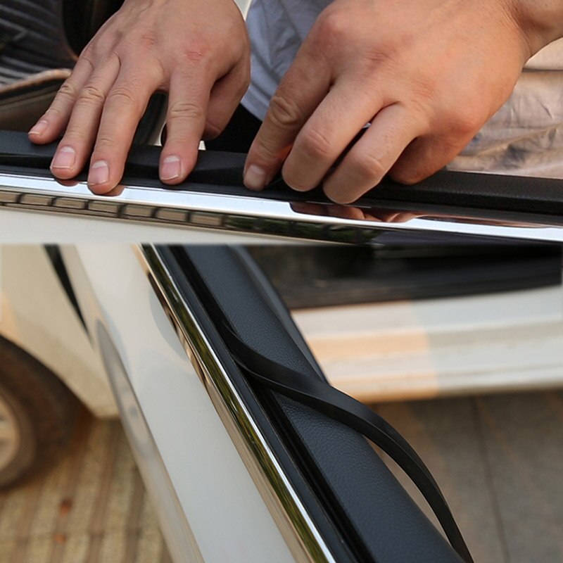 Tira de sellado para ventanas de coche, aislamiento acústico de goma EPDM, resistente a la intemperie, pegatina adhesiva fuerte, Tipo V, 2 metros