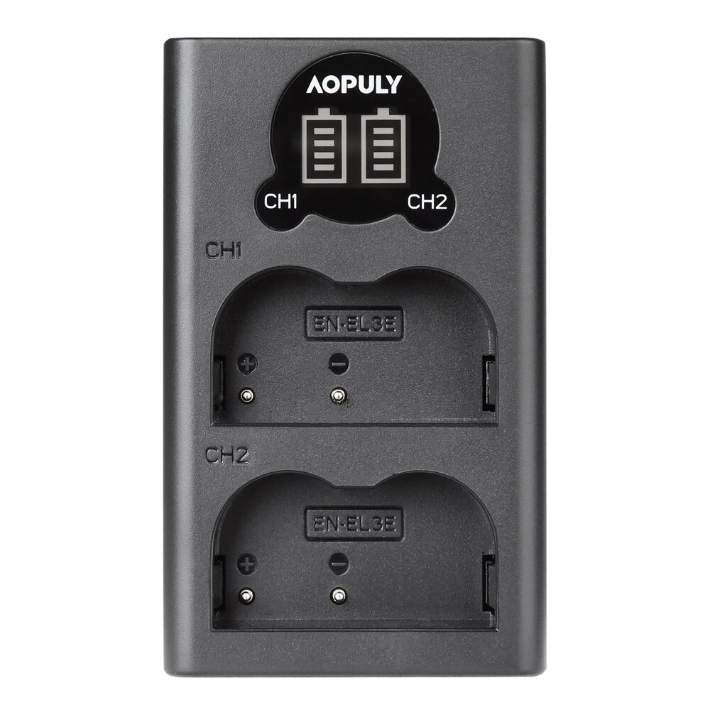 AOPULY EN-EL3e ENEL3e EN EL3e USB LCD Battery Charger for Nikon D70 D90 D80 D100 D200 D700 Digital Camera: New Dual Charger