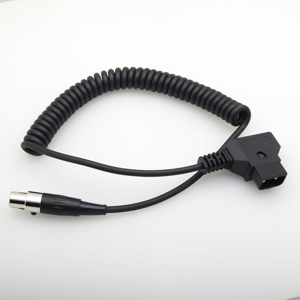 D-tap macho para 4 pinos mini xlr fêmea adaptador de alimentação enrolado cabo para vfm 5.6 Polegada monitor