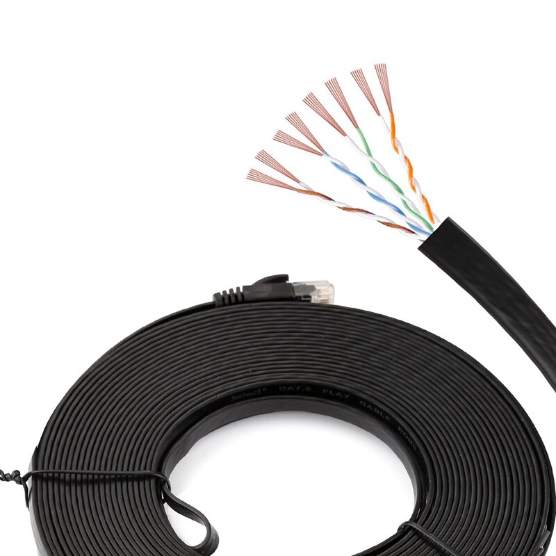 6 kpl 1 ft litteää internet-verkkokaapelia kiinteä kissa 6 nopea patch lan -johto, jossa on snagless  rj45 liitintä