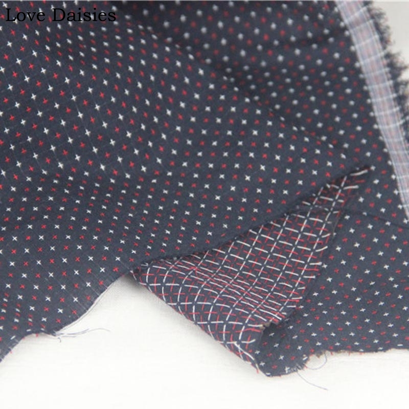 100%  bomuldsgarn farvet sashiko broderi stil sort dobby cross-stoffer til gør-det-selv sommerbeklædning top skjortekjole håndarbejde