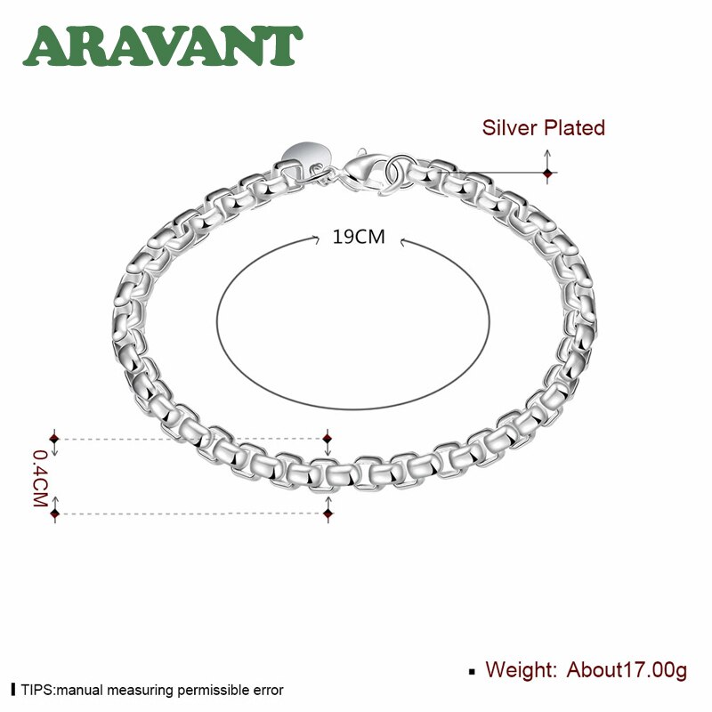 Vendita calda Argento 925 Dei Monili di 4MM scatola Catene Bracciali per Le Donne di Modo Dei Monili di Cerimonia Nuziale