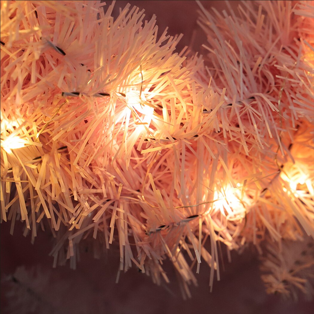Lyserød julekrans jul hængende dør krans indretning plast kunstig krans xmas dør ornamenter dekor