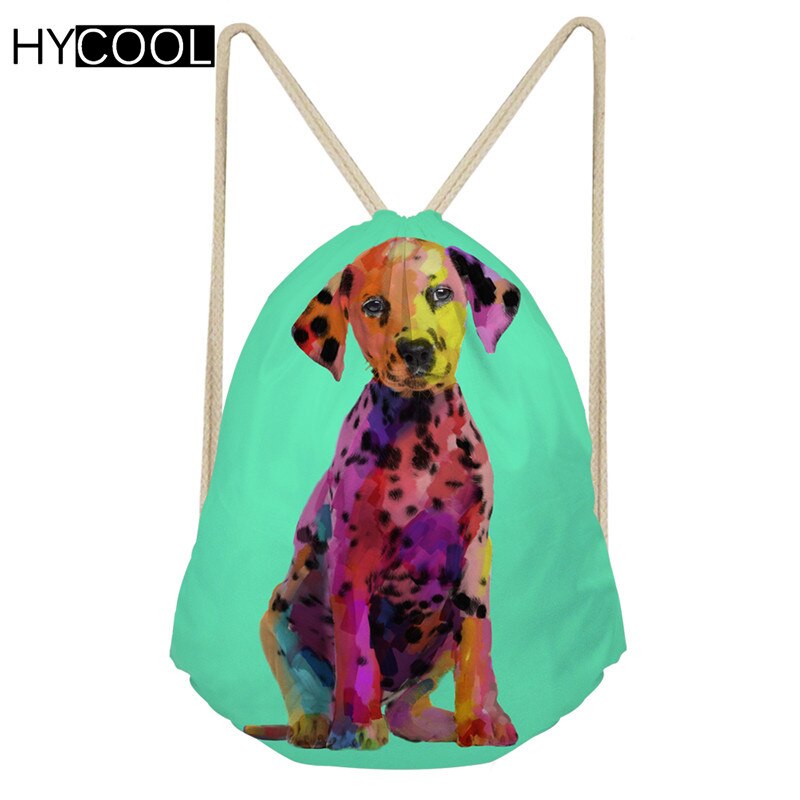 Hycool sporttas met trekkoord, klein, kinderen, jongens, meisjes, voor fietsen, hardlopen, buiten, 3d hondenprint, sporttas, fitnesstas: Cc1368 z 3
