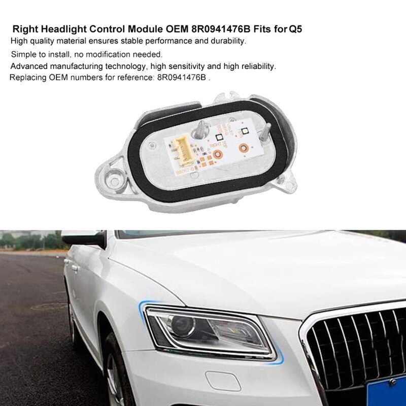Til - q5 forlygter i højre side led drl kørelys kørelys kørestyringsmodul enhed 8 r 0941476b: Default Title
