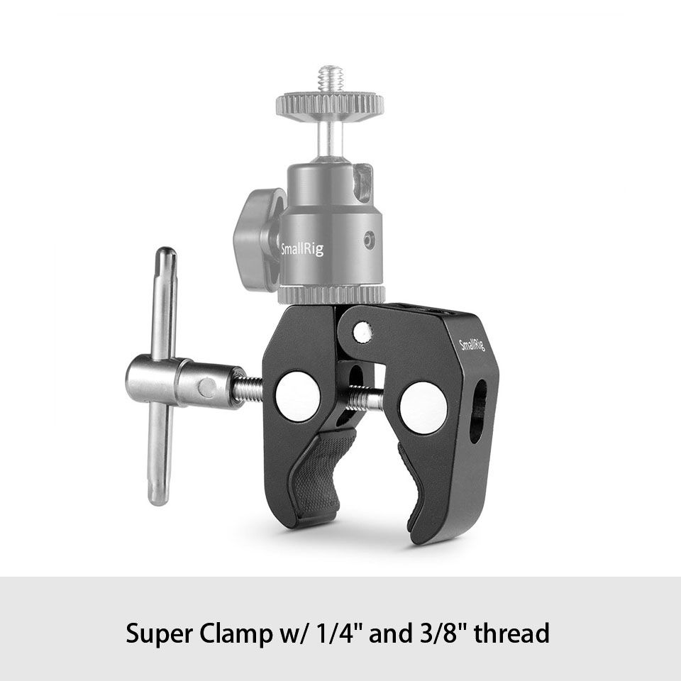 SmallRig DSLR Camera Super Clamp Holder w/ Ball Head Mount Shoe Adapter For Gopro/Camera Light/Monitor Attachment 1124