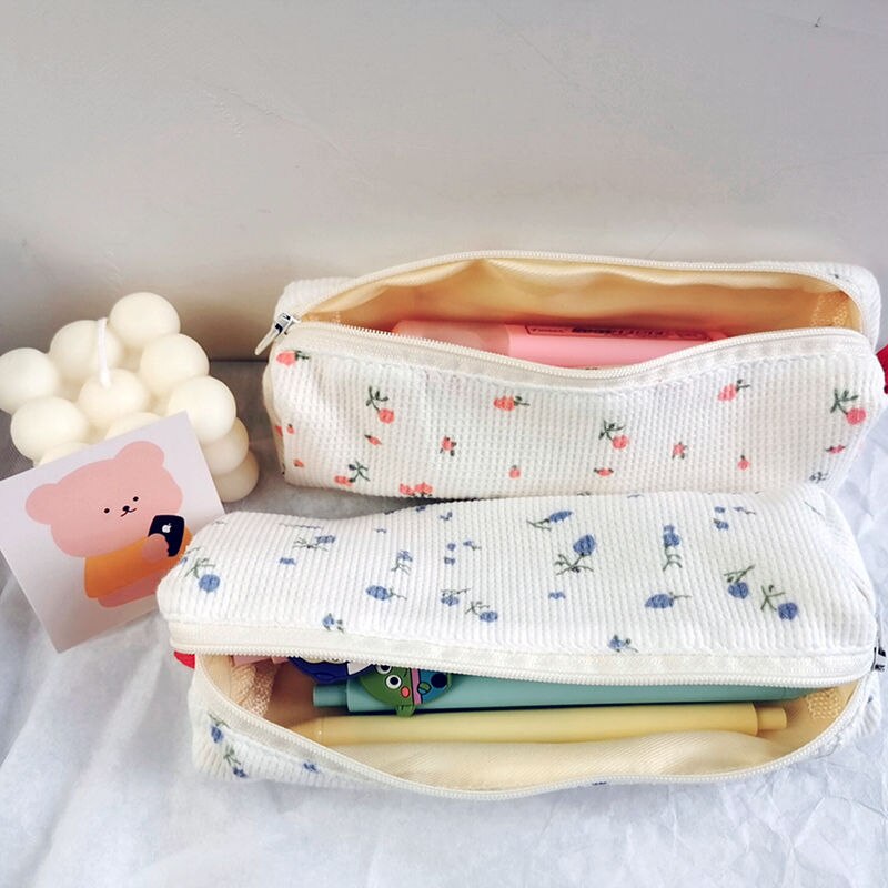 1Stck Kosmetik Tasche Blumen- Blumen Frauen machen-hoch Pinsel Beutel Fällen Nette Einfache Lagerung Taschen Studenten Bleistift fallen