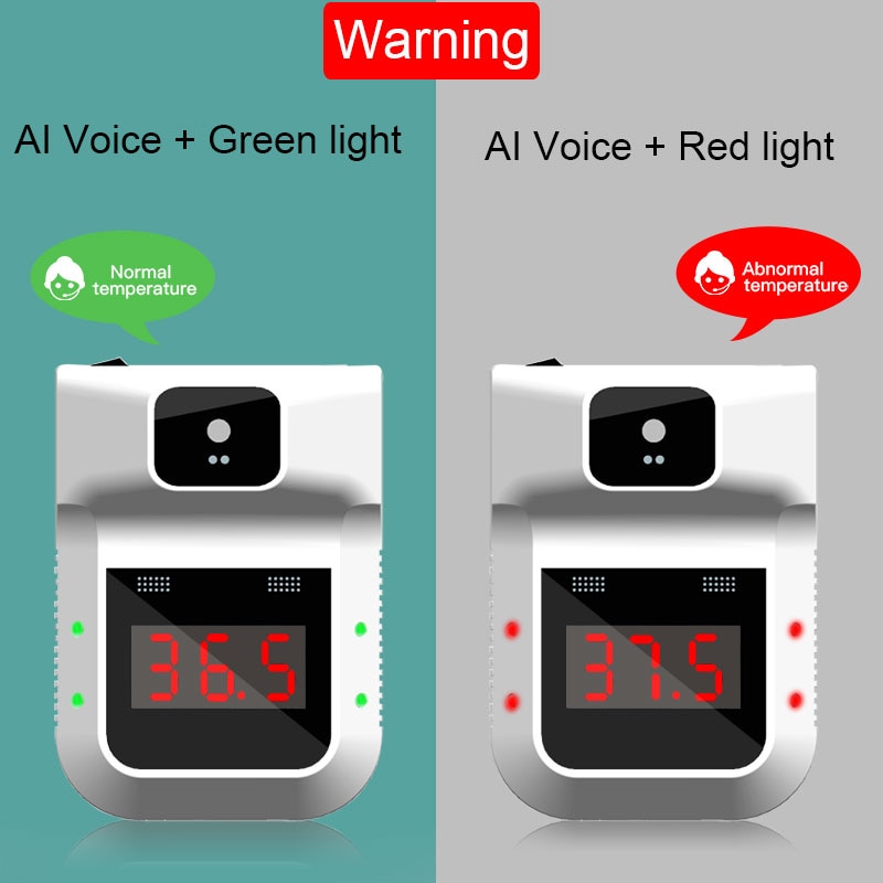 K3 PRO Voice Speaking Infrared Thermometer Human Body/Forehead No Contact Wall Mounted Digital IR Thermometers Fever Alarm