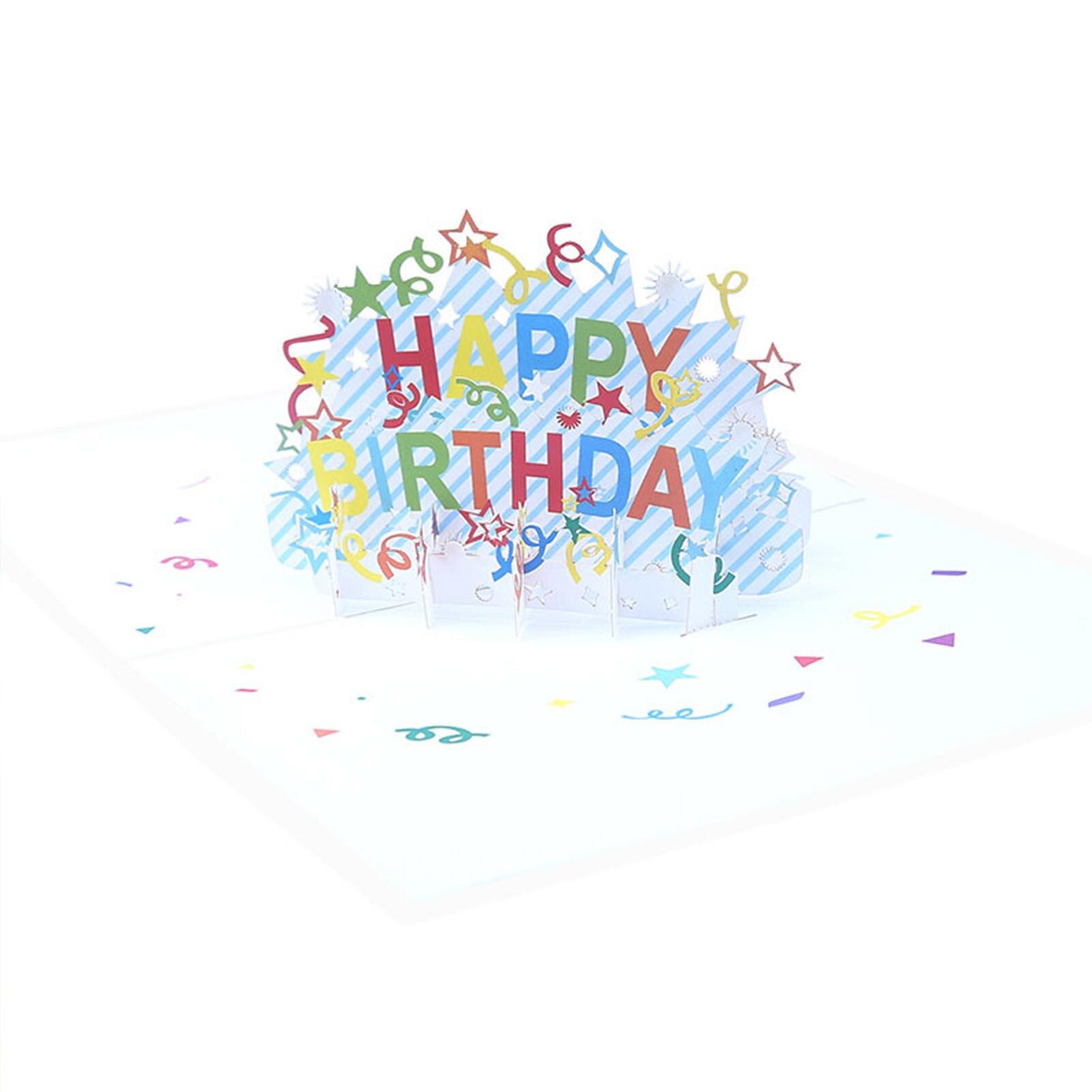 3D Pop-Up Cards HAPPY BIRTHDAY Greeting Cards Paper Sculpture DIY Handmade Greeting Invitation Card