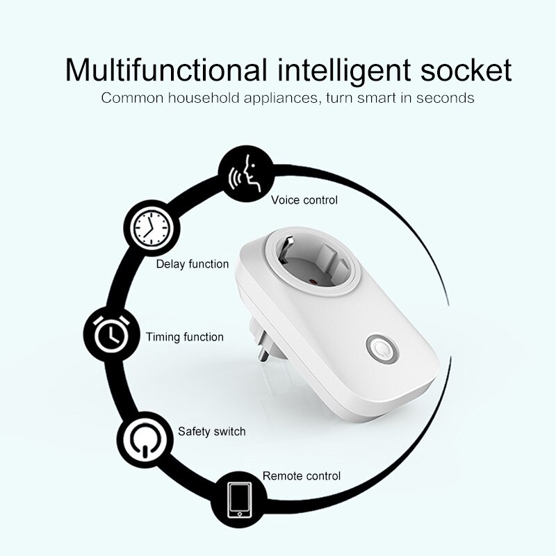 Smart Home WIFI Single Socket Smart Socket Support 40 Devices WiFi Control Smart Socket For IOS Android Smart Phone