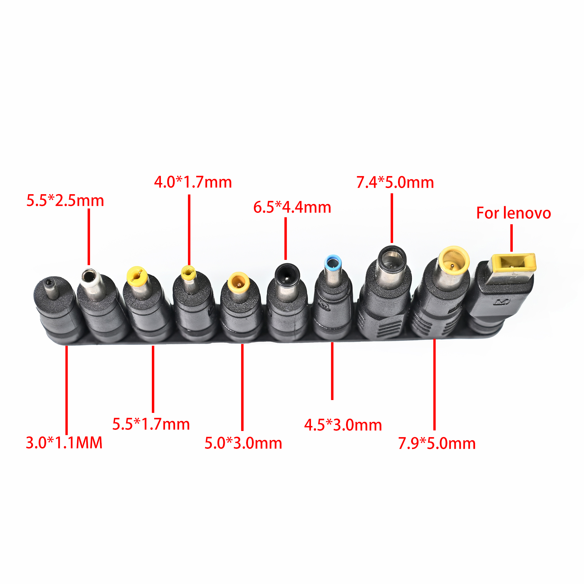 8PCS -34PCS Universal DC AC 5.5mmx2.1mm Power Adapter Tips Connector Kits for Lenovo Thinkpad Laptop Power Supply Plug Jack Sets: Red