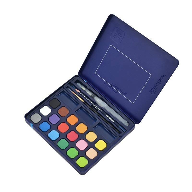 CHENYU 12/18/24/36/48Colors Solid Watercolor Paint Set With Water Brush Pen Watercolor Pigment For Draw Art Supplie: 18 Colors