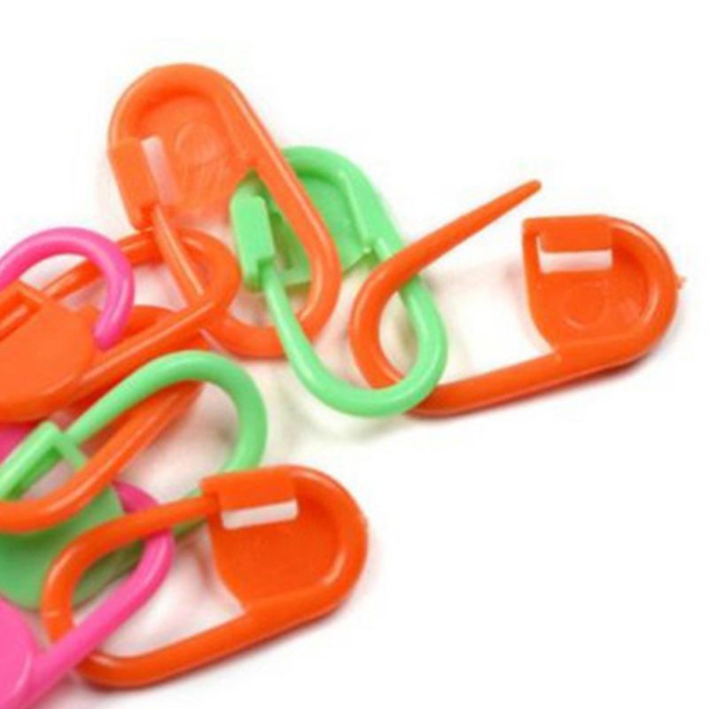 50 stk/sæt slikfarve plastik gør-det-selv-låsestingmarkører flerfarvet strikkevæv hæklenåle klipholdere syværktøj